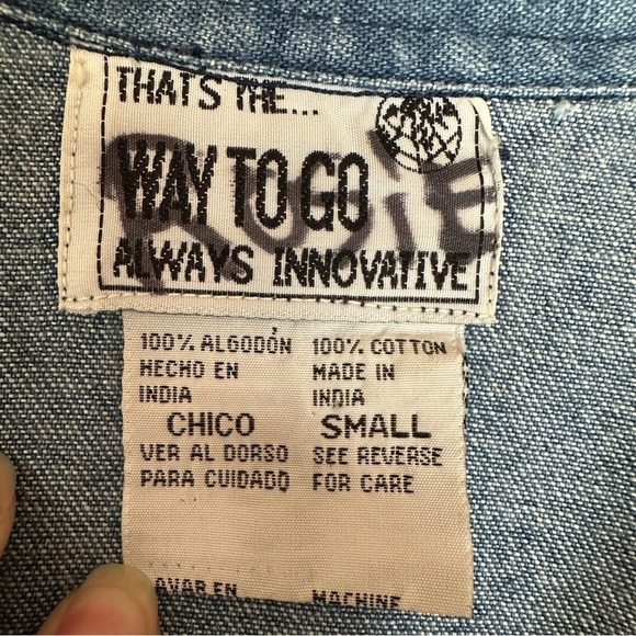 Vintage Women S Denim Jacket Embroidered Noahs Ark Christian Animal Chore Coat - Picture 7 of 10